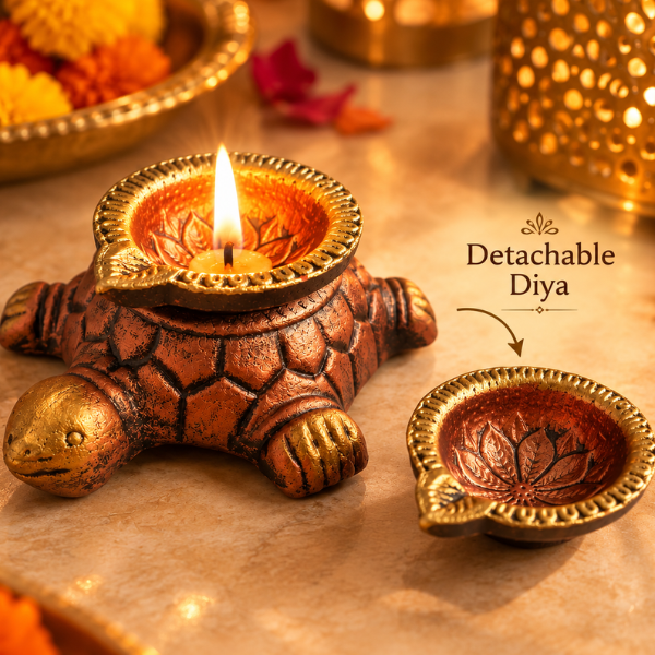 Turtle With Detachable Diya