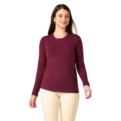 Wellbi Women's Bamboo Full Sleeves T-Shirt