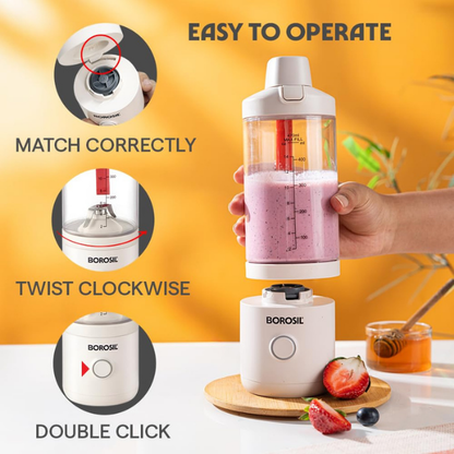 Borosil Nutrimate Portable Electric Blender with Grinder